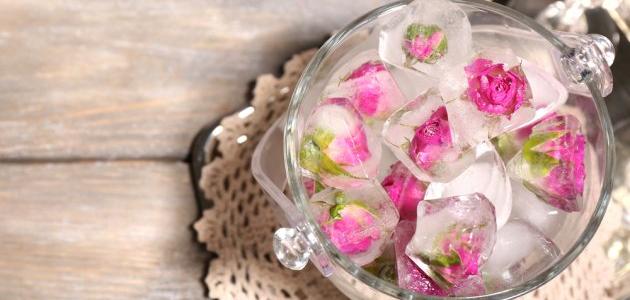 فوائد مكعبات ماء الورد للوجه صورة مقال فوائد مكعبات ماء الورد للوجه